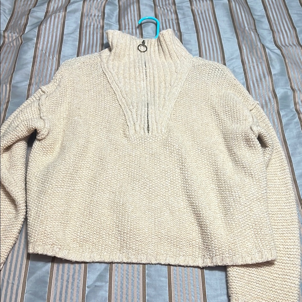 Universal Thread Cream Cowl Neck Sweater Textured Knit